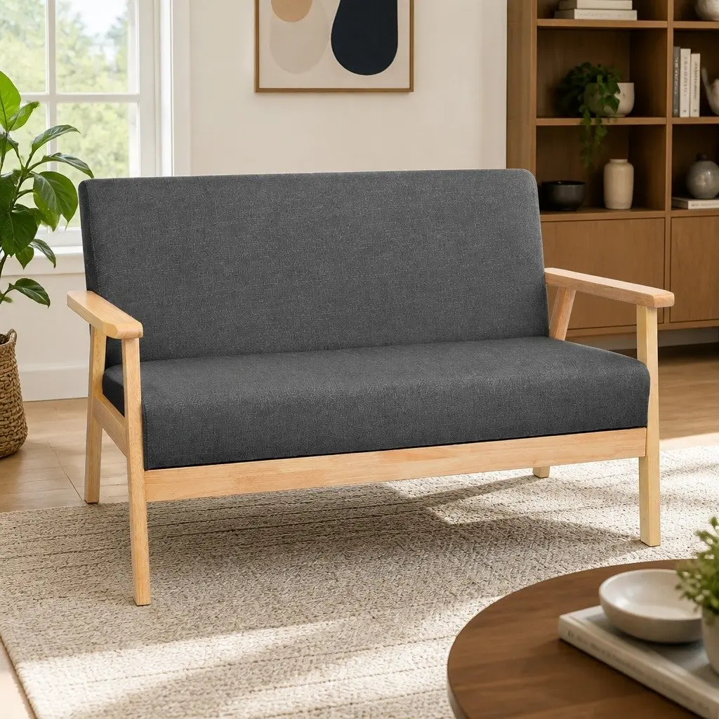 Grey 2-Seater Sofa Armchair