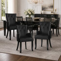 Friendly Set of 4 Dining Armchairs - Velvet Style