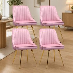 You’ll Love This Set of 4 Pink Velvet Dining Chairs
