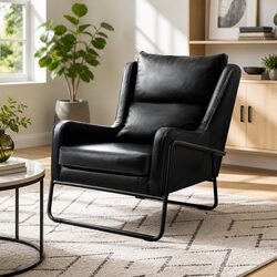 Your New Black PU Leather Wingback Armchair