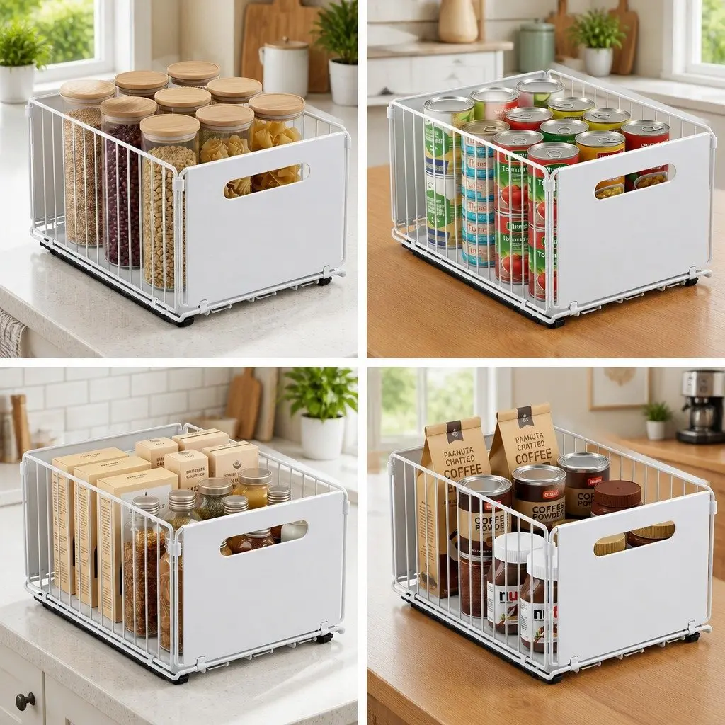 4 Pack White Pull Out Drawers