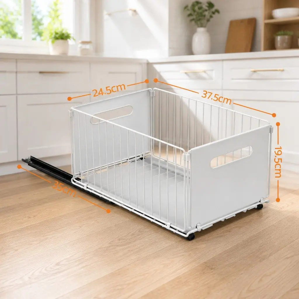 4 Pack White Pull Out Drawers