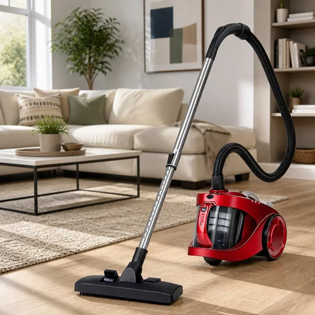 Bagless Stick Vacuum Cleaner 2200W Red HEPA Filter Multi-Cyclonic System