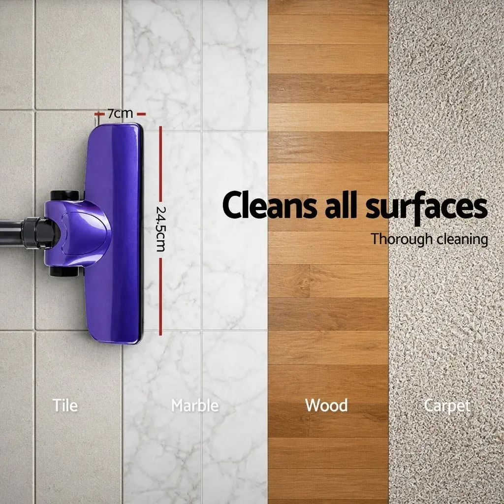 Stick Vacuum Cleaner Corded 450W Motorised Head Lightweight Handheld Converts 4 Metre Cable