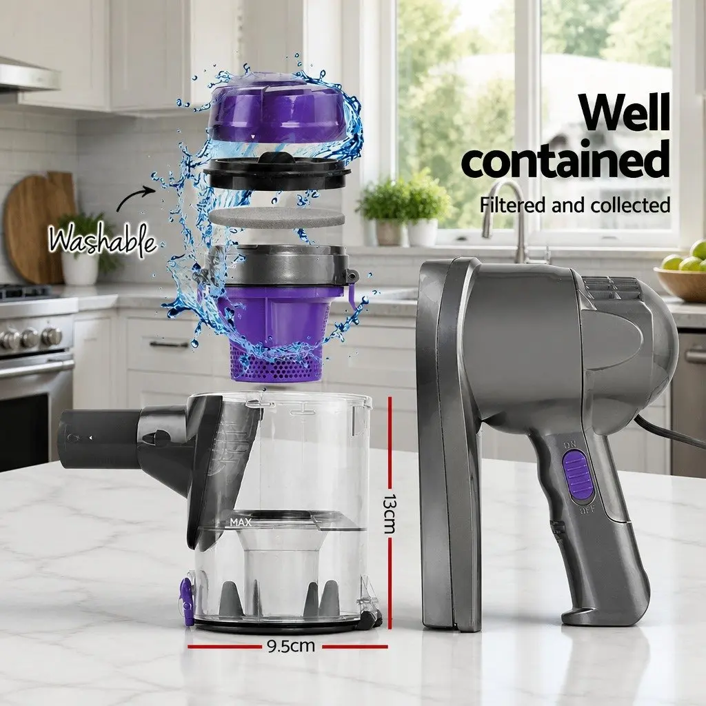 Stick Vacuum Cleaner Corded 450W Motorised Head Lightweight Handheld Converts 4 Metre Cable