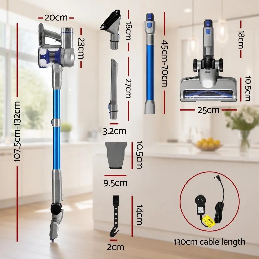 Cordless Stick Vacuum Cleaner 300W Brushless Motor LED Display Self-Standing