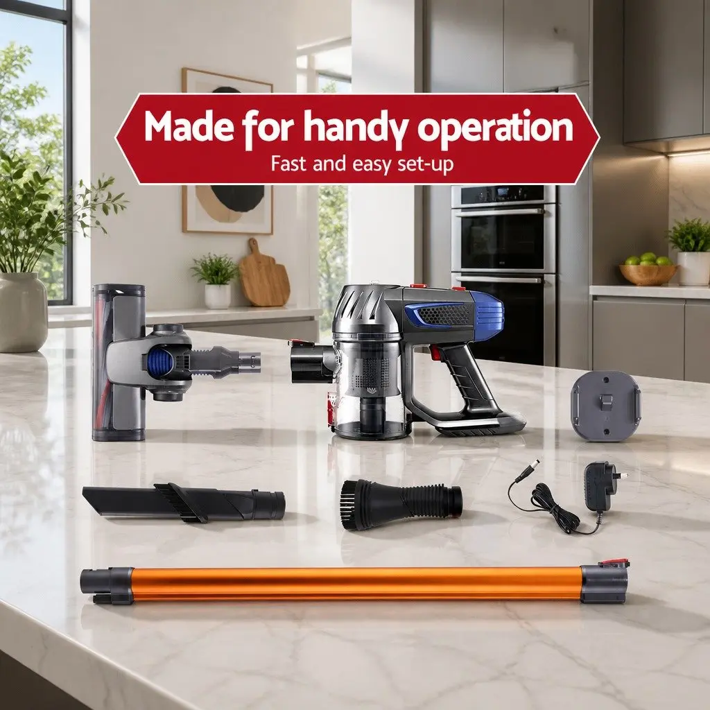 Bagless Cordless Handheld Stick Vacuum Cleaner Lightweight 150W Suction Gold