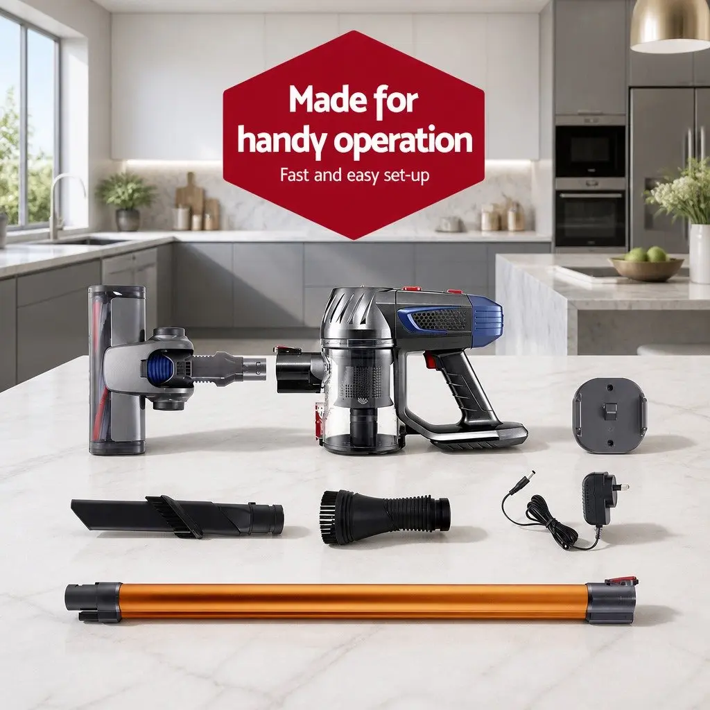 Bagless Cordless Handheld Stick Vacuum Cleaner Lightweight 150W Suction Gold