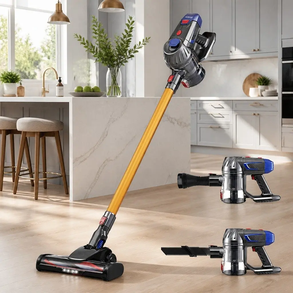 Bagless Cordless Handheld Stick Vacuum Cleaner Lightweight 150W Suction Gold