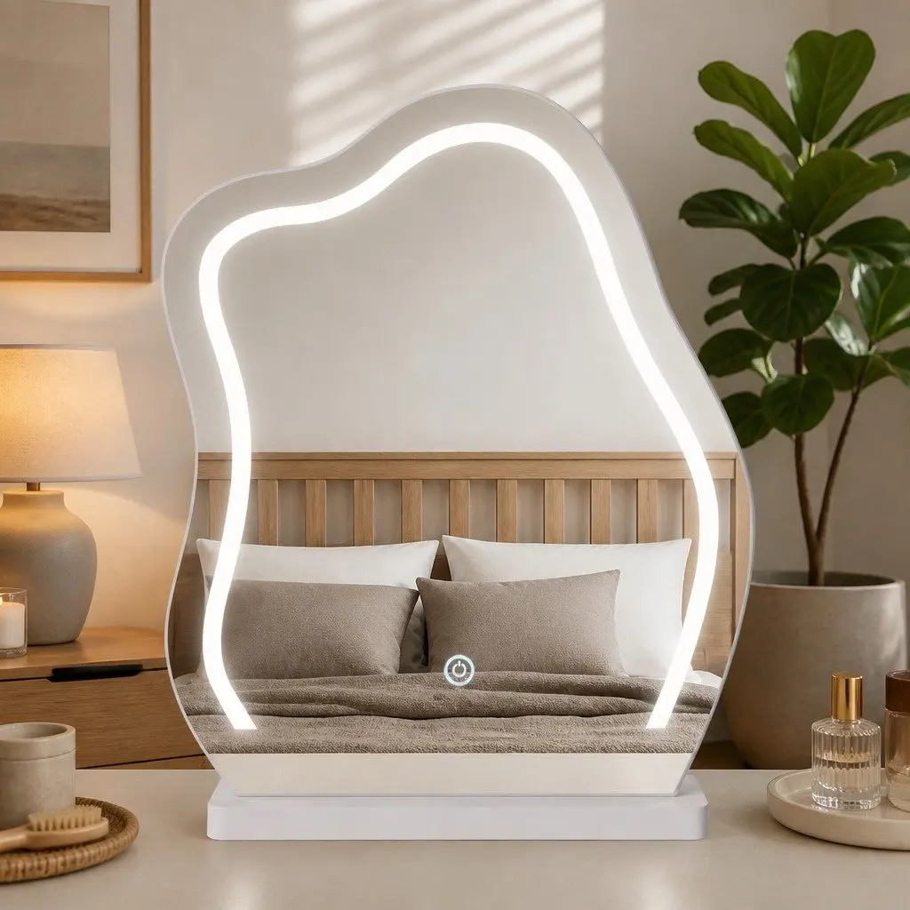 Dressing Table Set with LED Mirror and Storage