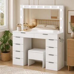 Your Perfect LED Makeup Mirror and Stool Combo