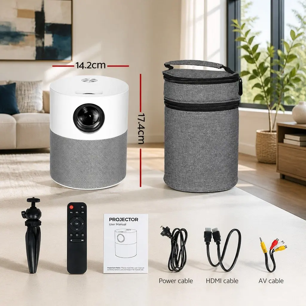 Portable Mini Video Projector 1080P WiFi Compact Size with HDMI USB AV Audio Ports