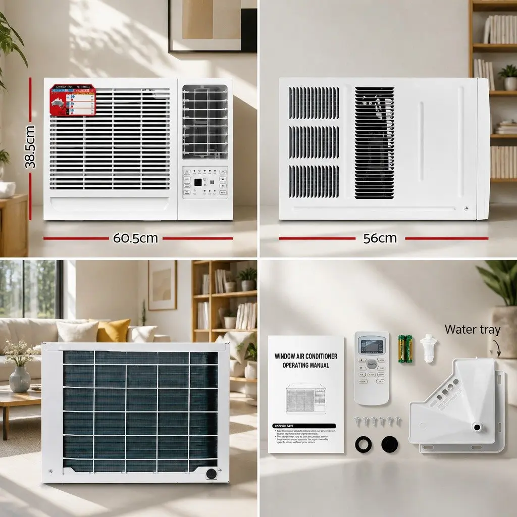 Window Air Conditioner Portable Cooling Unit 2.7kW LED Control White