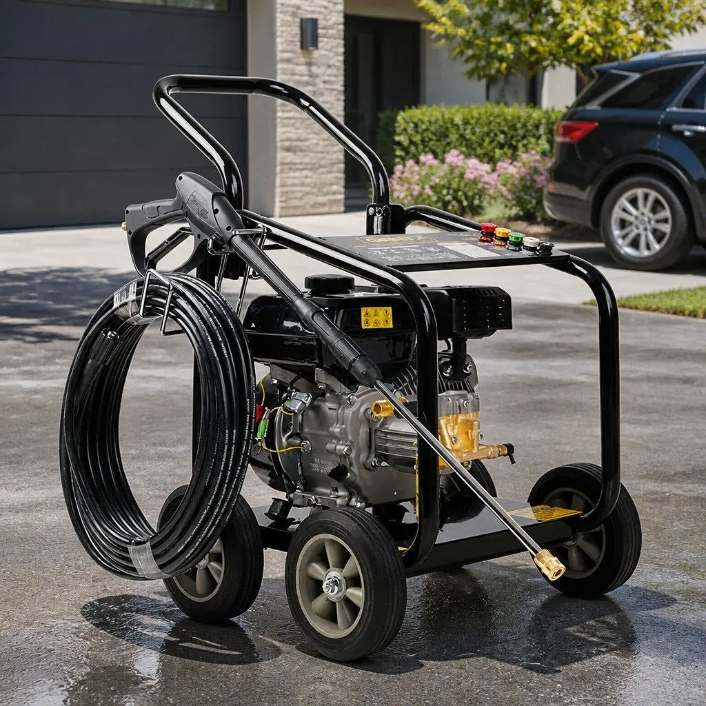 Petrol High Pressure Cleaner Washer 20M Hose Pump Water Blaster Gurney 3000psi