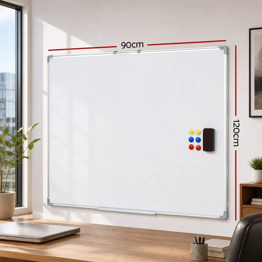 90x120cm Magnetic Whiteboard with Casters