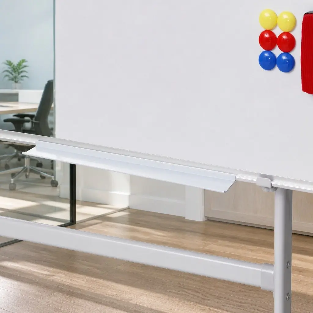 Double-Sided Magnetic Whiteboard with Lockable Wheels 90x120cm Yellow Erase