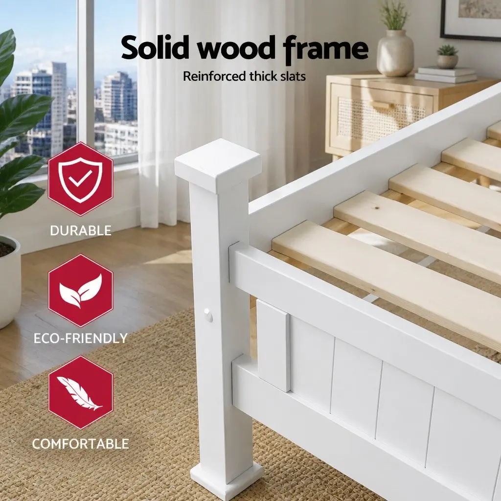 King Single Bed Frame and Nightstand Set