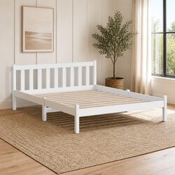 Your Stylish Solution: White Double Bed Frame with Headboard