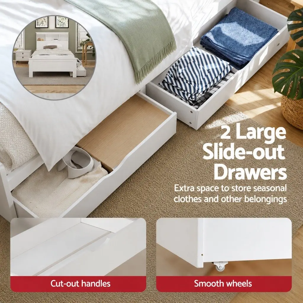 King Single Bed Frame with Storage Options