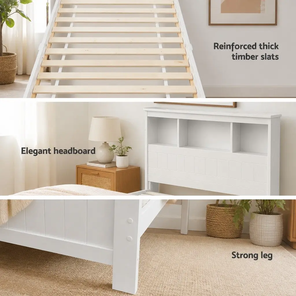 King Single Bed Frame with Storage Options