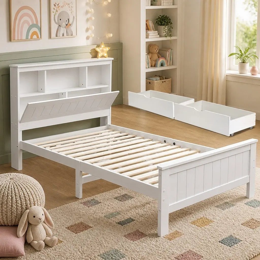 King Single Bed Frame with Storage Options