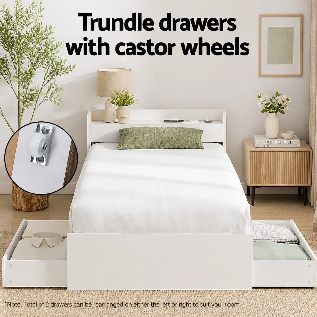 Single Bed Frame with USB Ports