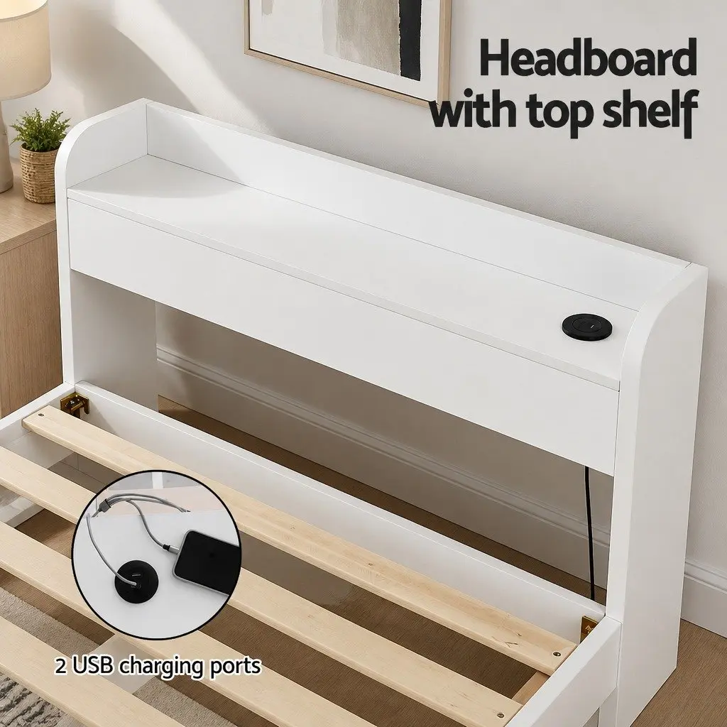 Single Bed Frame with USB Ports