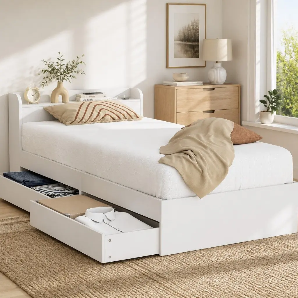 Single Bed Frame with USB Ports