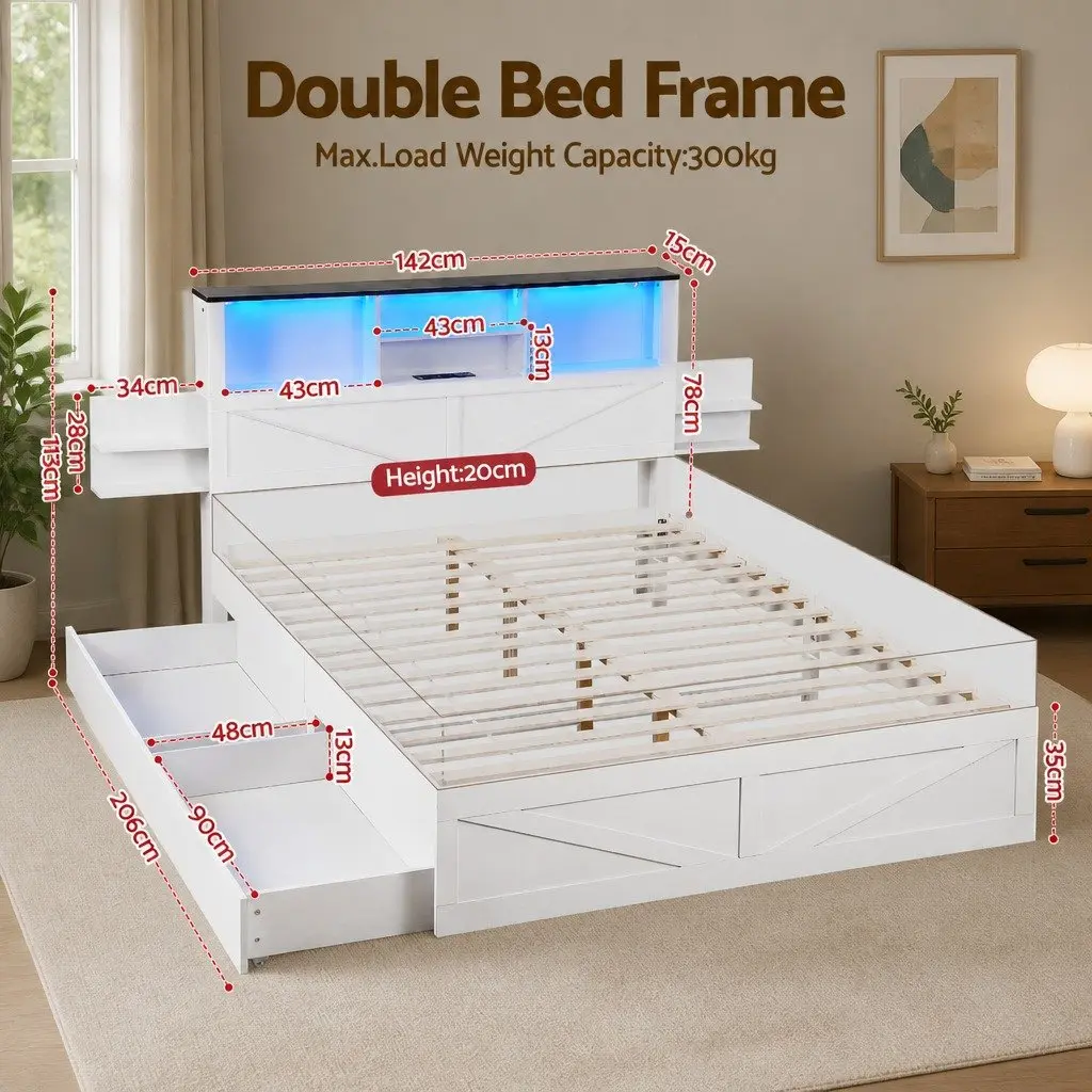 Double Bed Frame with Storage Solutions