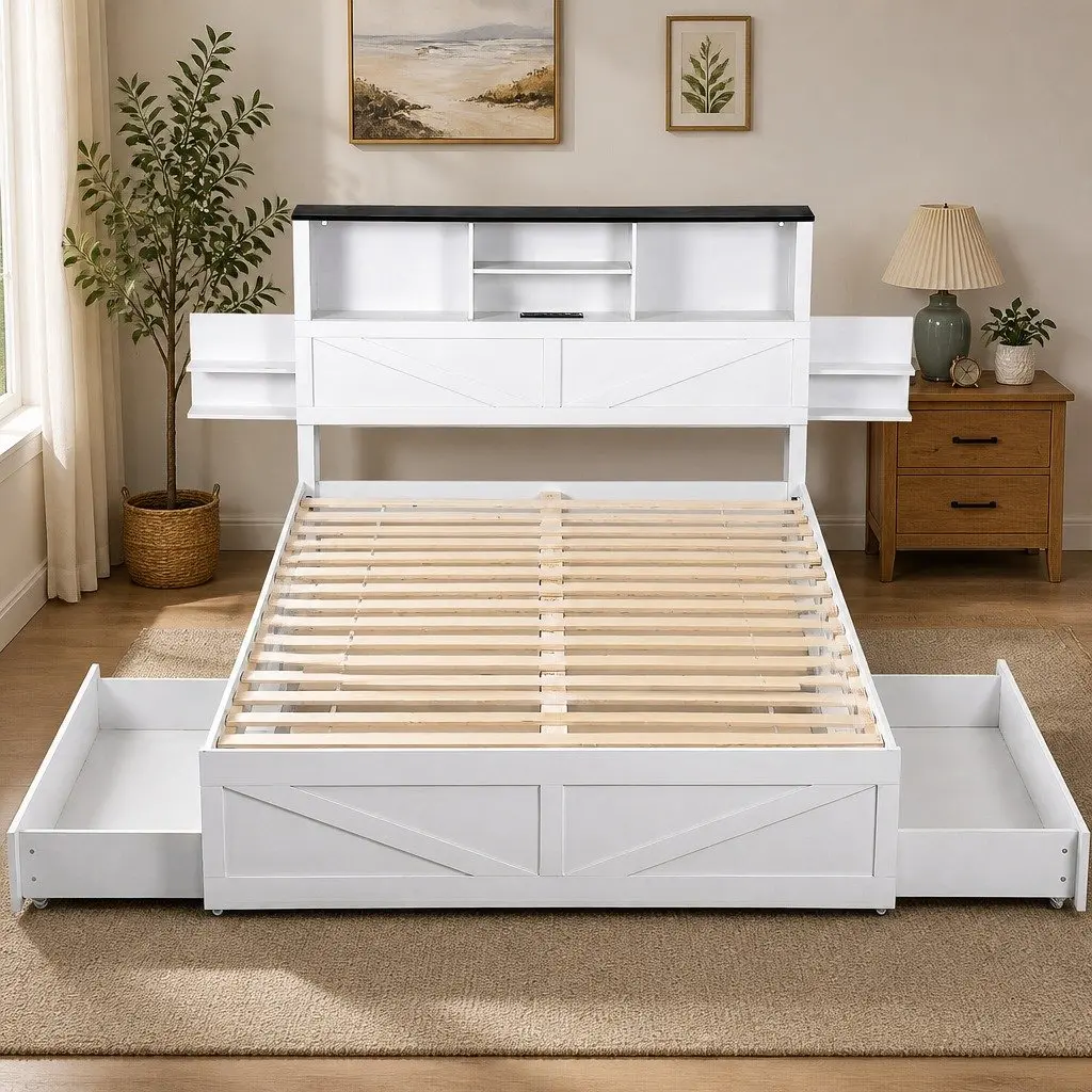 Double Bed Frame with Storage Solutions