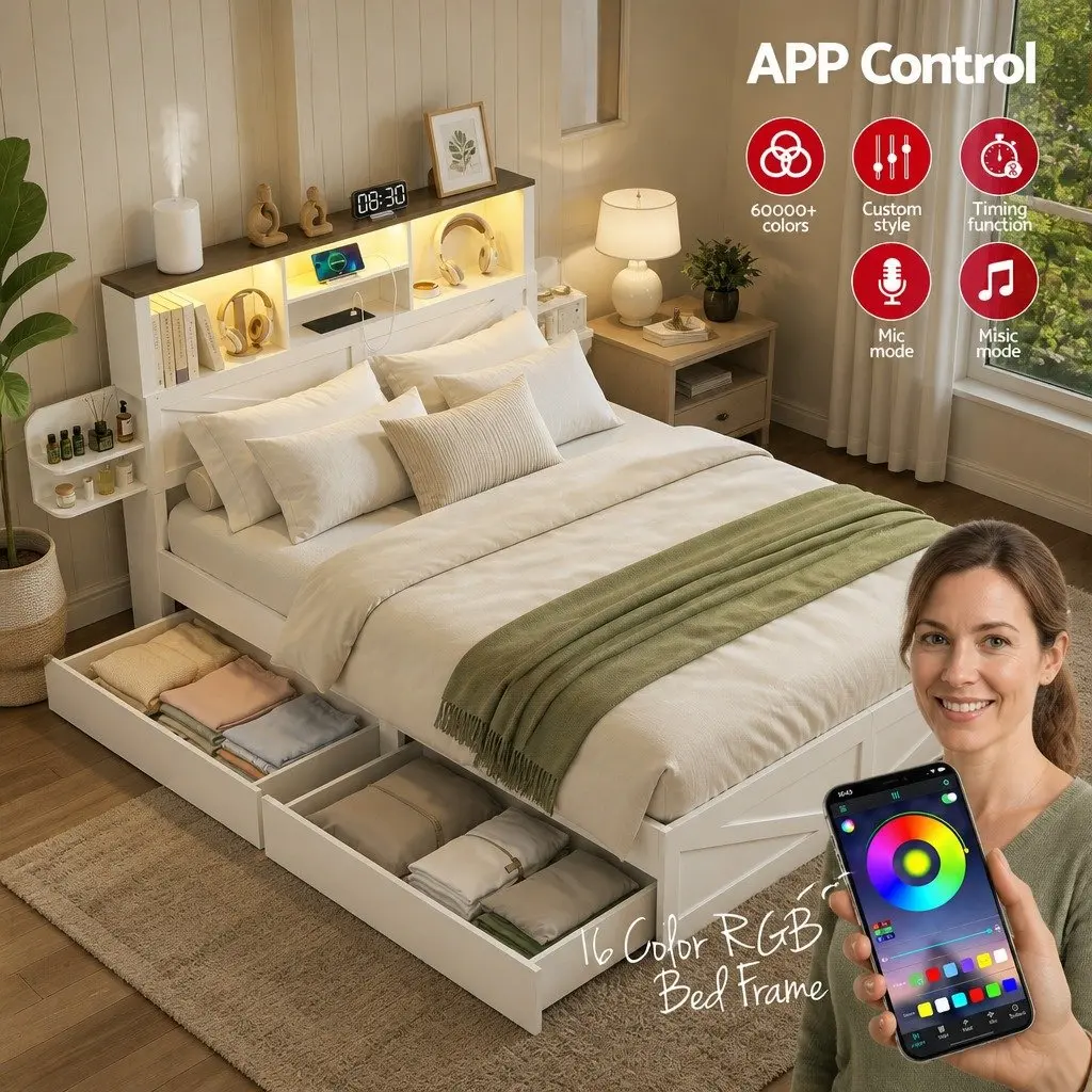 Double Bed Frame with Storage Solutions