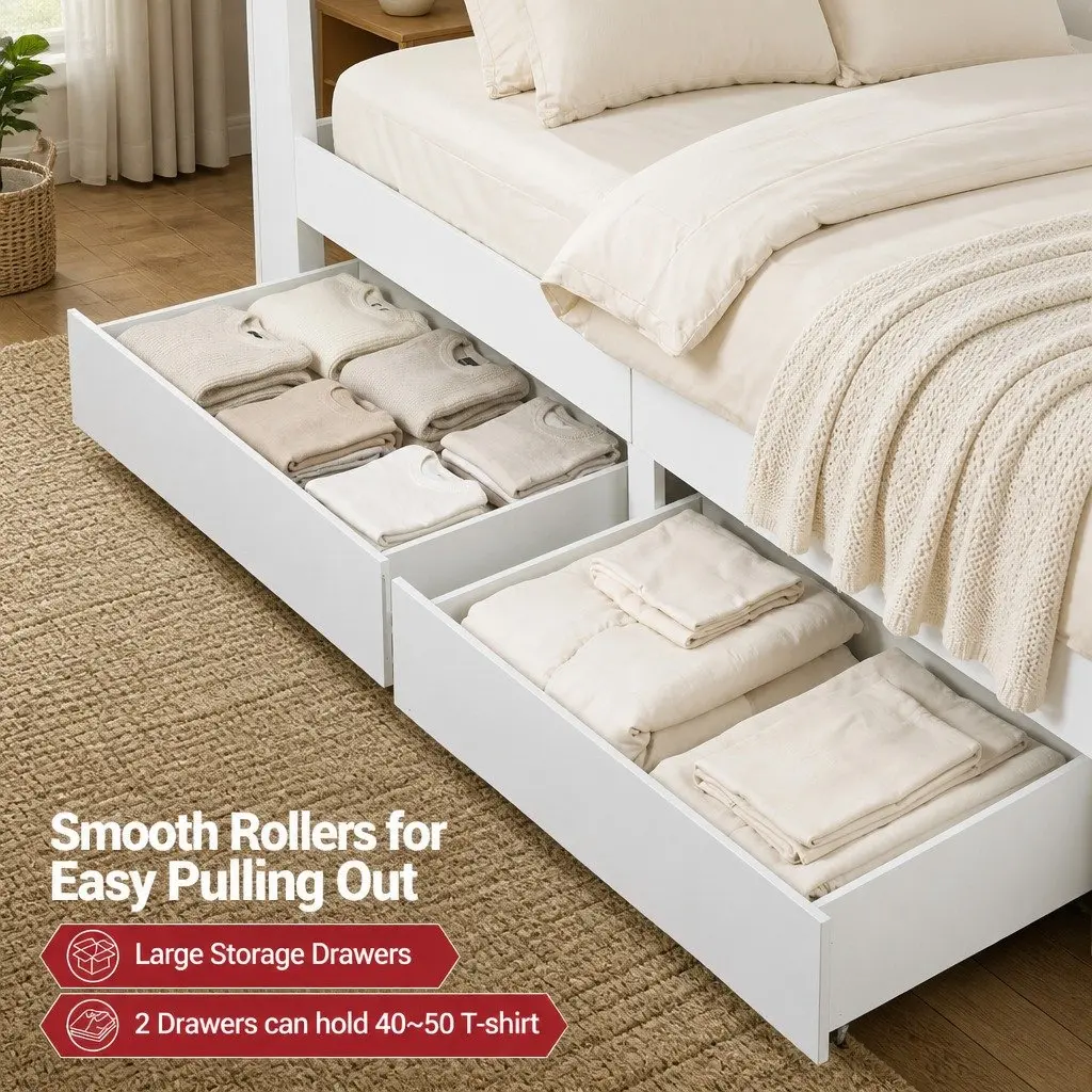 Double Bed Frame with Storage Solutions