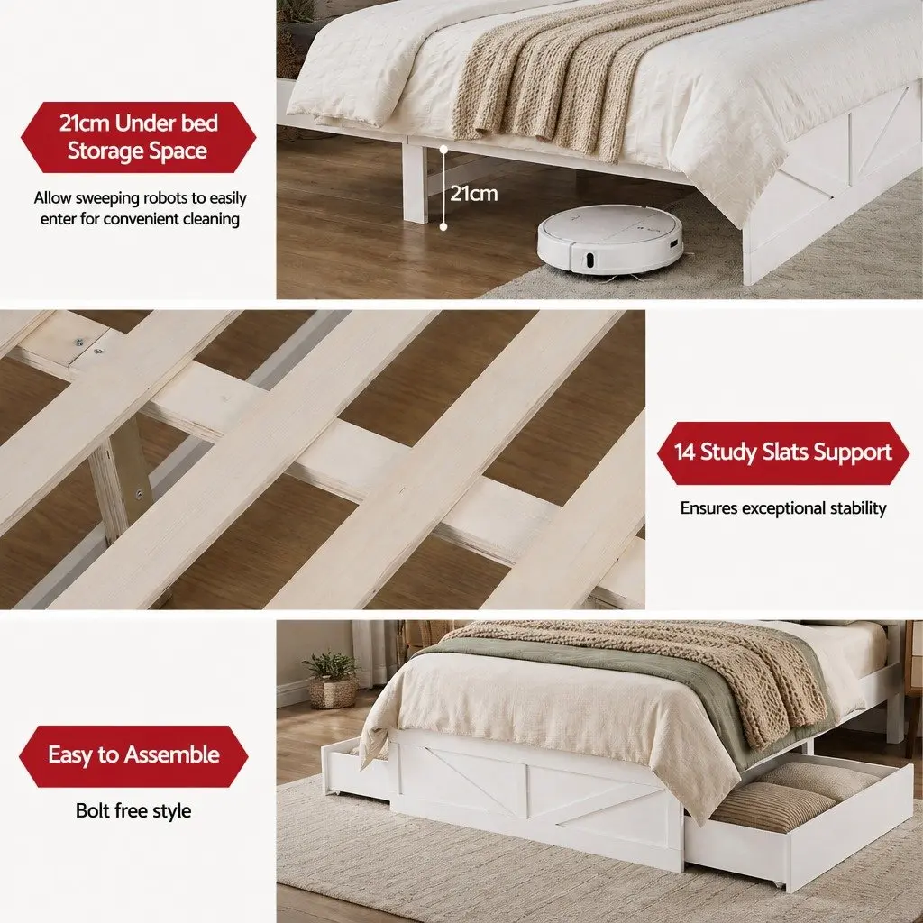Double Bed Frame with Storage Solutions