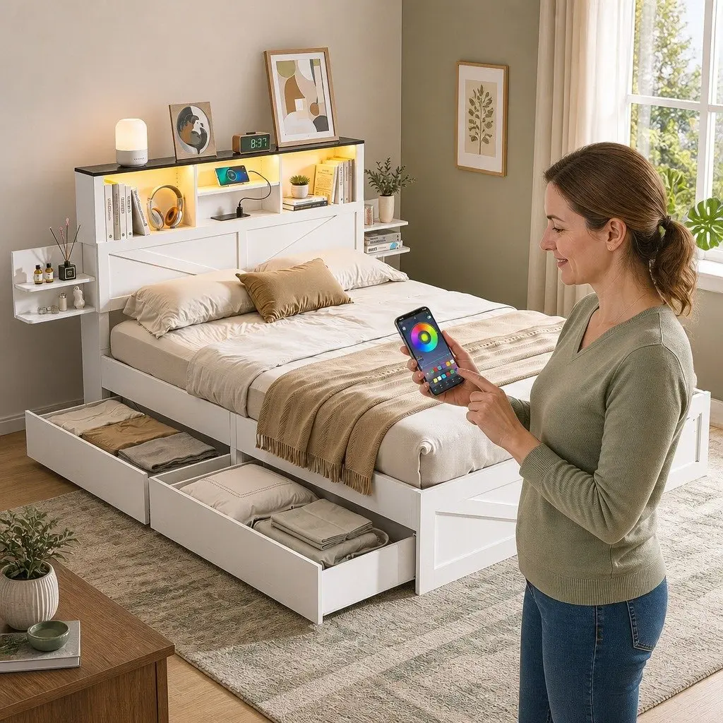 Double Bed Frame with Storage Solutions