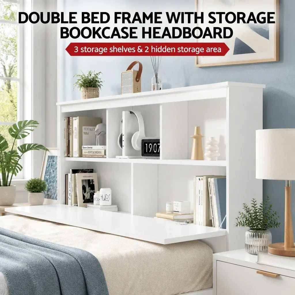 Double Bed Frame with Storage