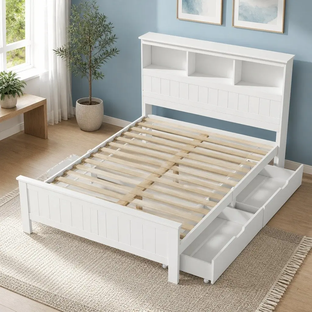 Double Bed Frame with Storage