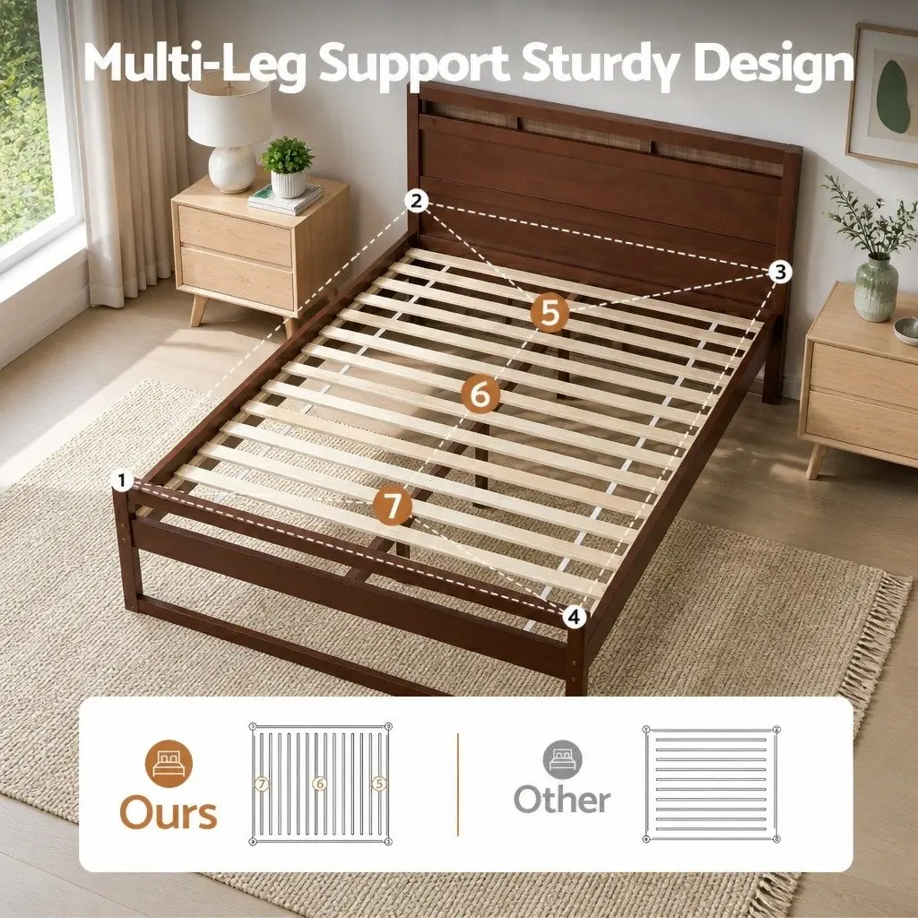Walnut Queen Bed Frame