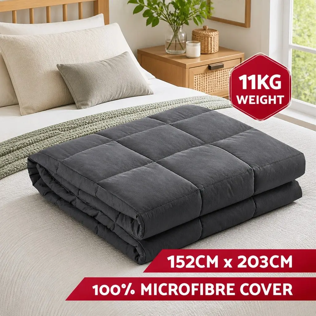 Weighted Blanket 11KG Adult Deep Touch Pressure Therapy Sleep Grey