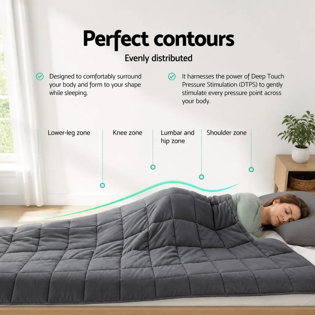 Weighted Blanket 11KG Adult Deep Touch Pressure Therapy Sleep Grey