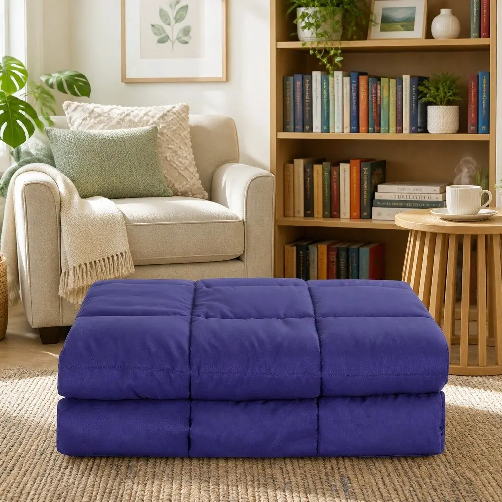 Weighted Blanket Heavy Gravity 6.8kg Navy Blue Microfibre 122cm x 198cm