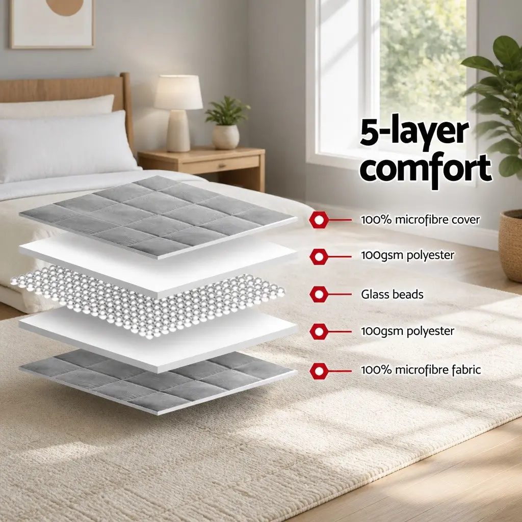 Weighted Blanket 7kg Grey Deep Sleep Pressure Therapy Relaxation Comfort