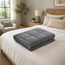 Weighted Blanket 9kg Adult Deep Sleep Pressure Therapy Microfibre Grey