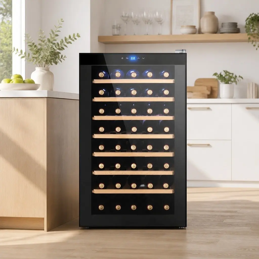 Wine Fridge Cooler Compressor 51 Bottles Black Touch Control LED