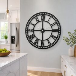 Friendly 80cm Vintage Wall Clock with Metal Frame