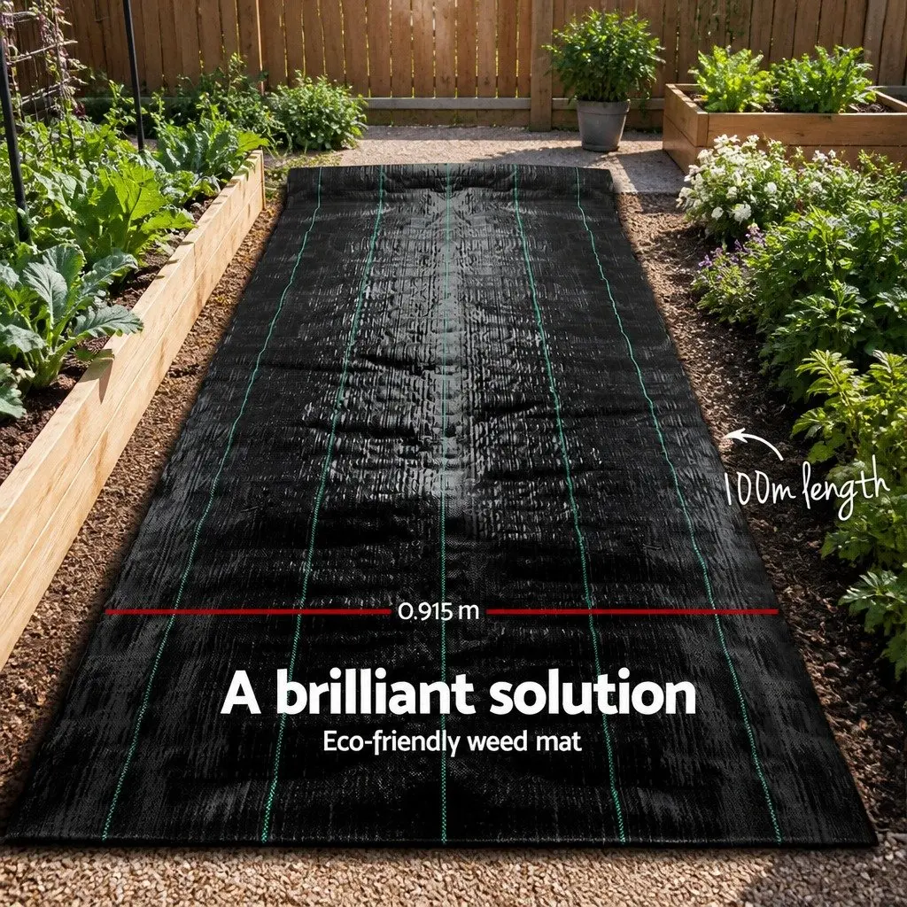 Weed Control Mat UV Resistant 0.915m x 100m Roll Black