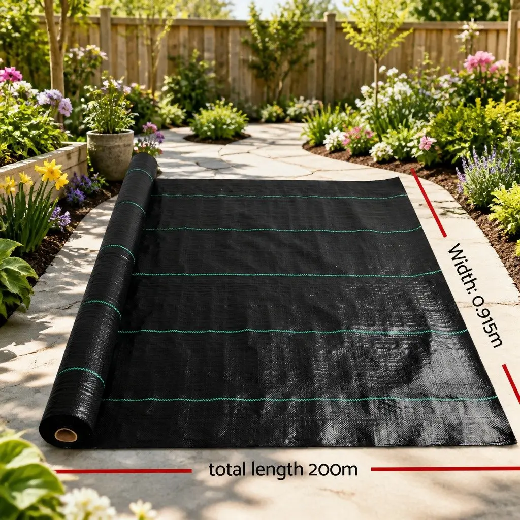Black Weed Control Mat 0.915m x 200m for Gardens