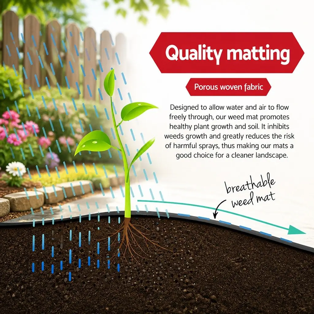 Black Weed Control Mat 0.915m x 200m for Gardens