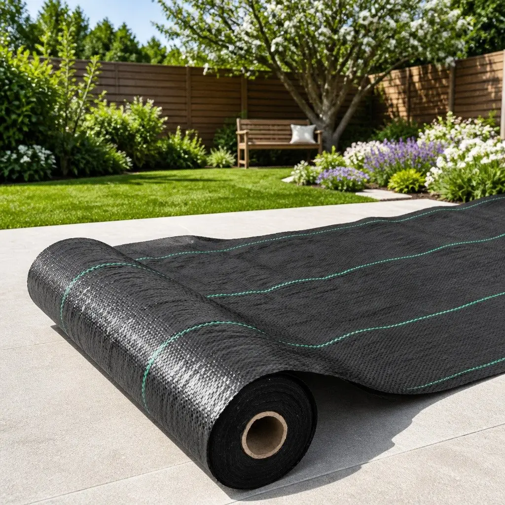 Weed Control Mat 0.915m x 50m Black Woven Fabric Garden Landscape Weedmat Roll