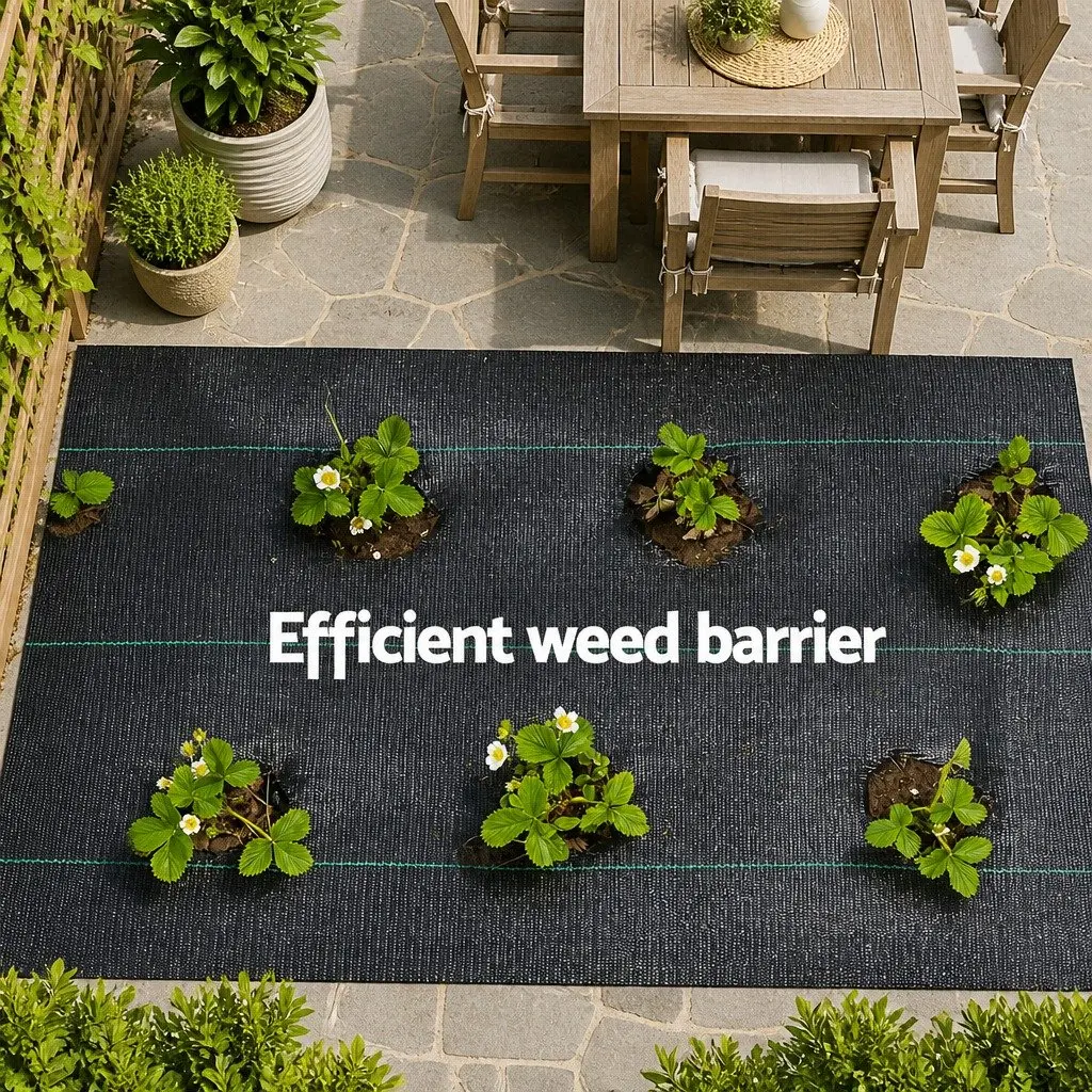 Weed Control Mat UV Resistant 3.66m x 30m Black Woven Fabric Porous