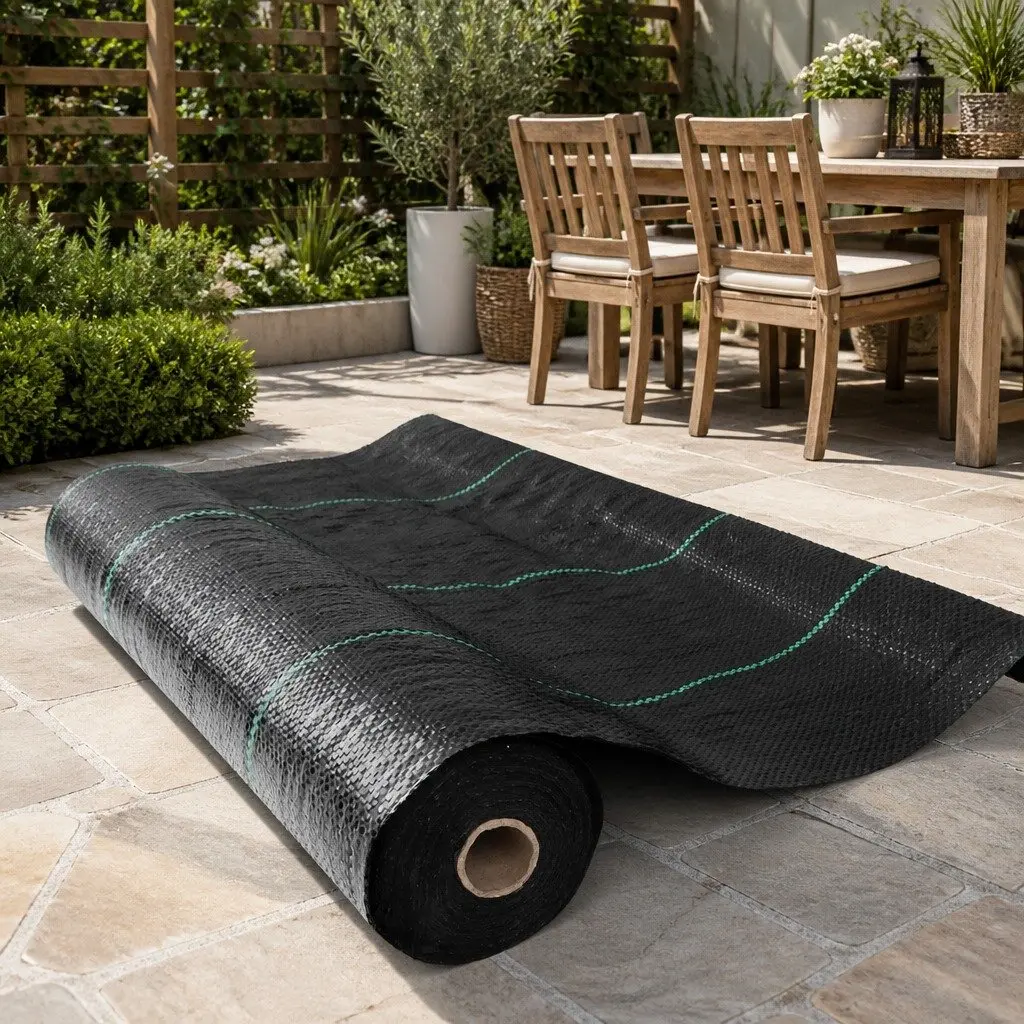 Weed Control Mat UV Resistant 3.66m x 30m Black Woven Fabric Porous